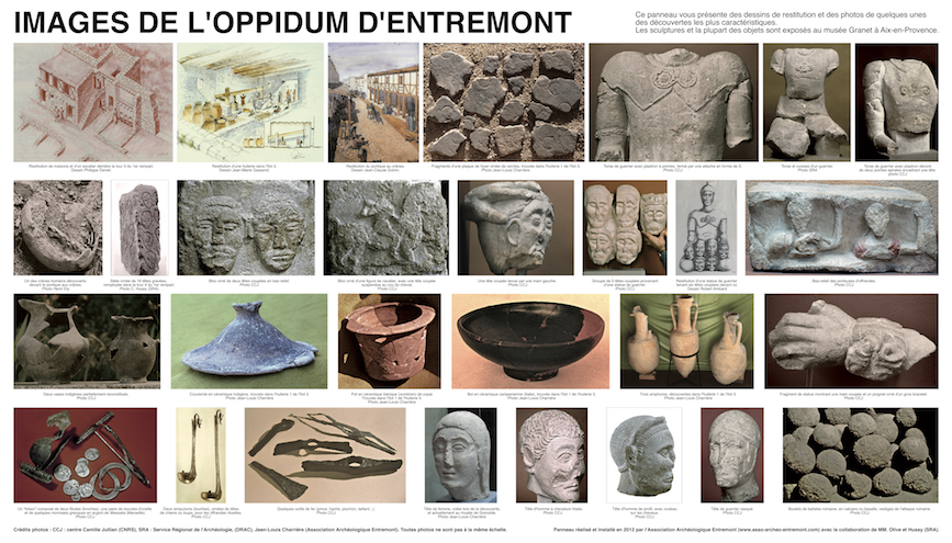 Photo de quelques objets découverts sur le site d'Entremont